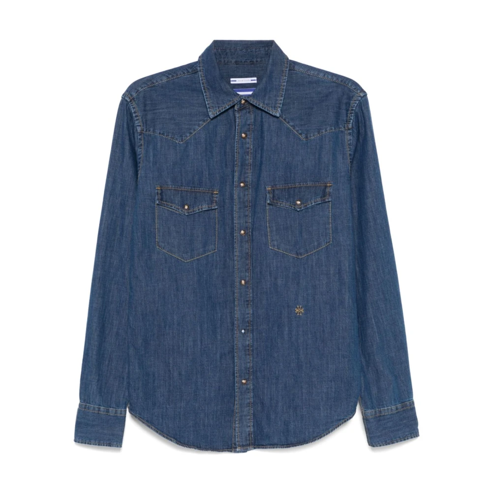 Jacob Cohën Men's Blue Denim Shirts, Xl, Cotton Western Shirt