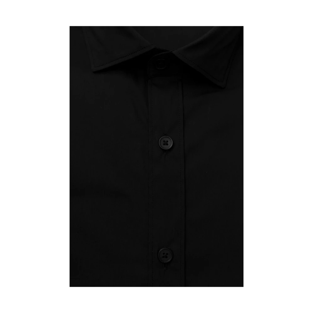 Bagutta Slim-Fit Zwart Overhemd met Franse Kraag Black Heren