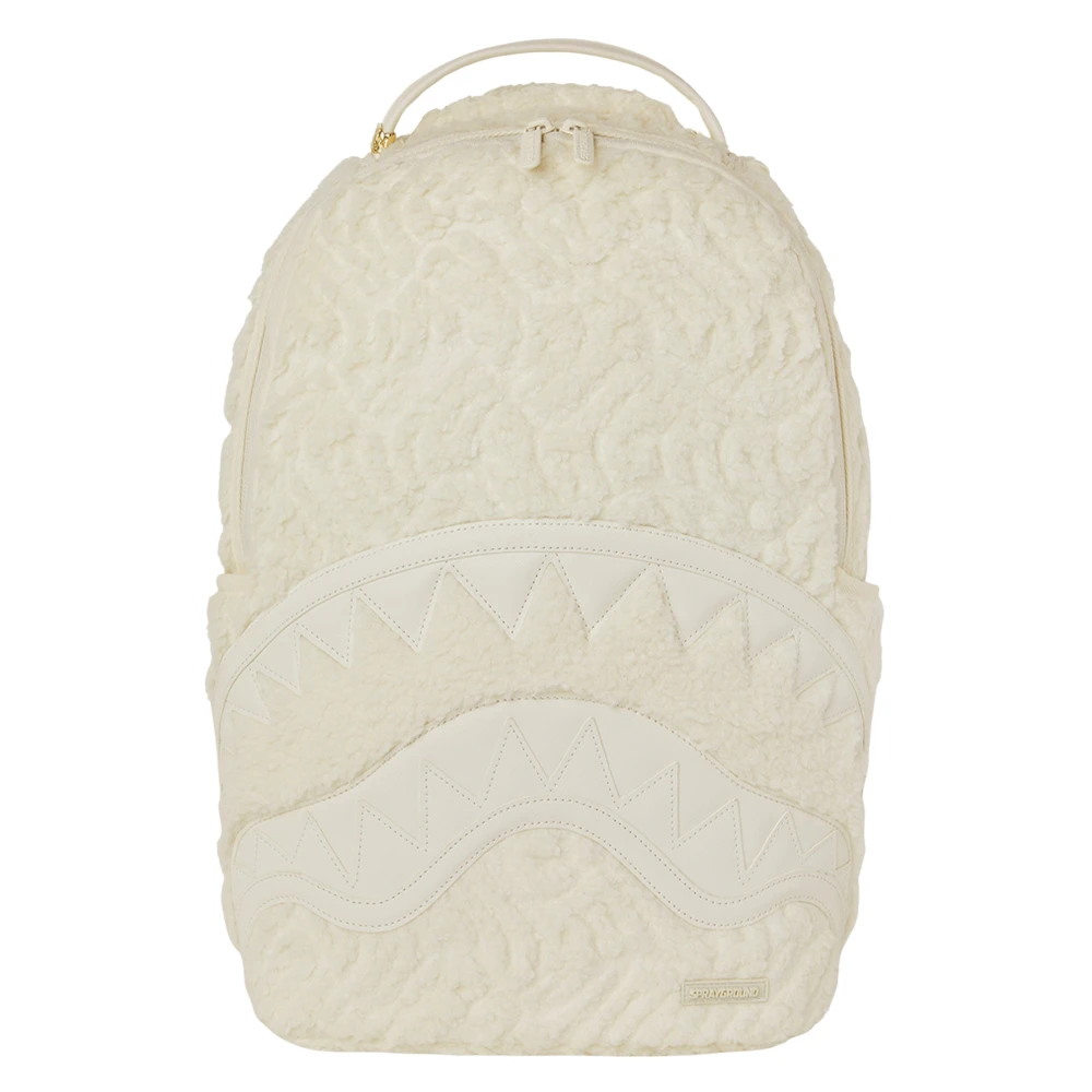 Sprayground Unisex Kids Beige School Bags, One Size, Sherpa Shark Backpack