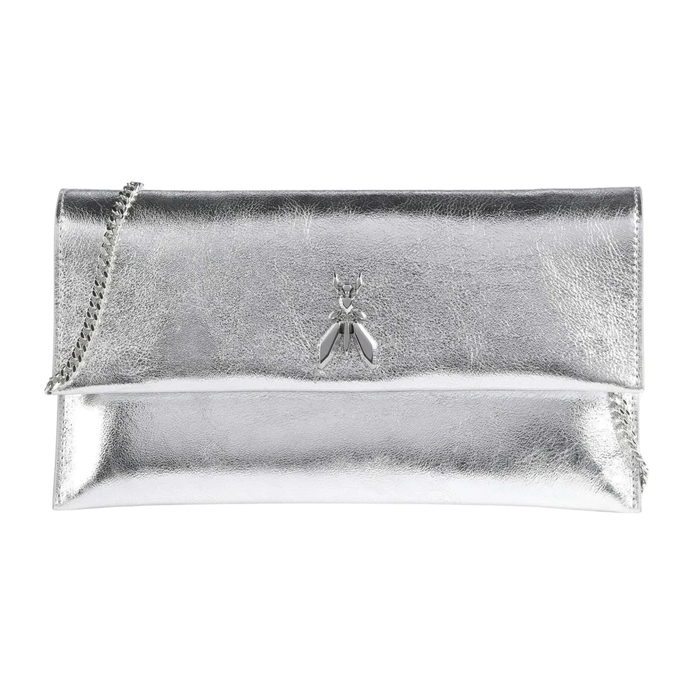 PATRIZIA PEPE Zilveren Dames Clutch Tas met Fly Gray Dames