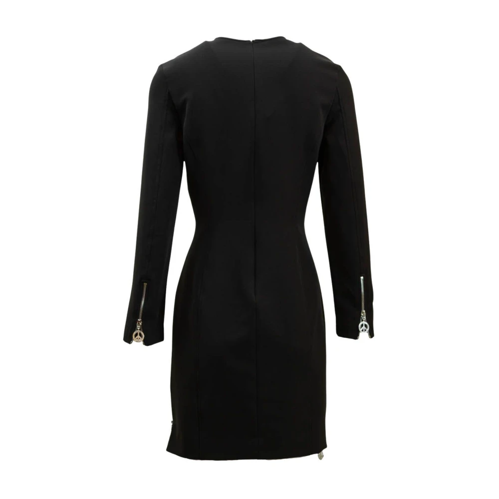 Moschino Zwarte getailleerde korte jurk met ritssluiting Black Dames
