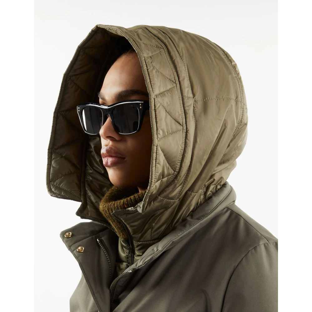 Fay Gabardine Toggle Coat Green Dames