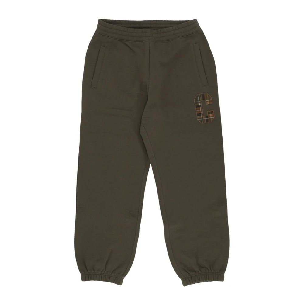 Carhartt Wip Men's Green Fleece Tracksuit Joggers With Elastic Waist - Sweatpants - L - Trousers