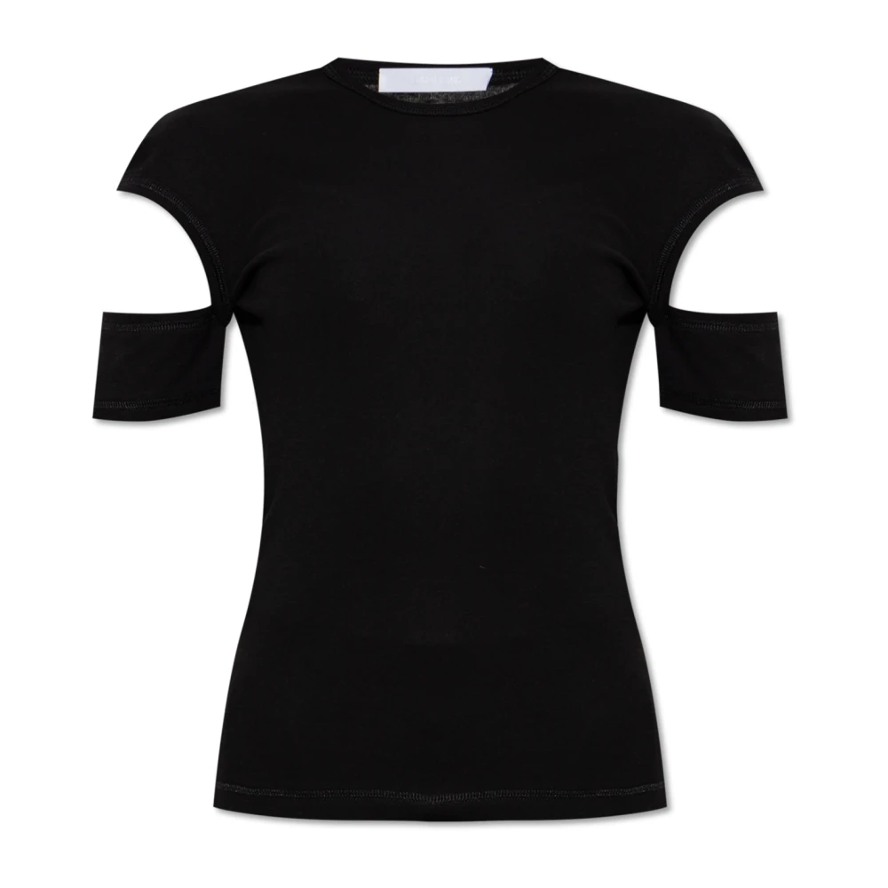 Helmut Lang Top met geborduurd logo Black Dames