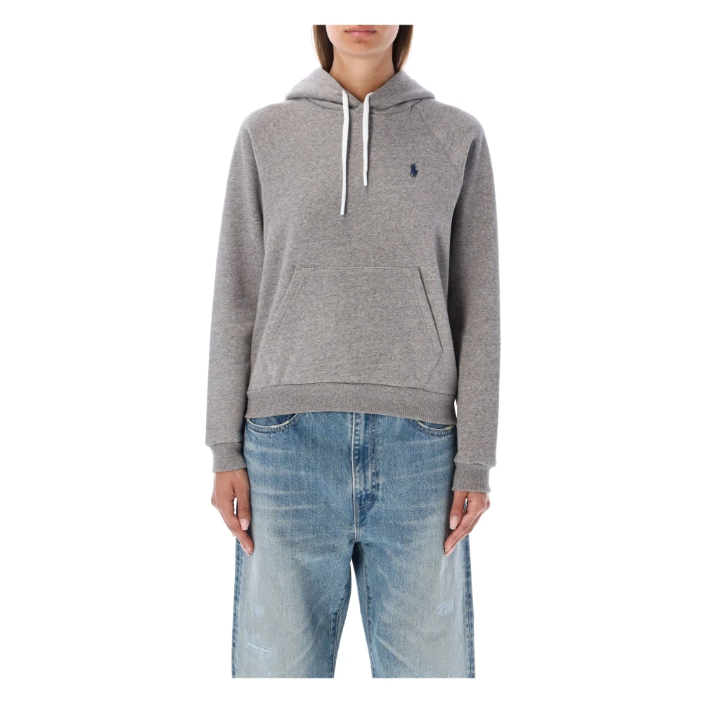 Ralph Lauren Vintage Classic Pony Gebreide Hoodie Gray Dames