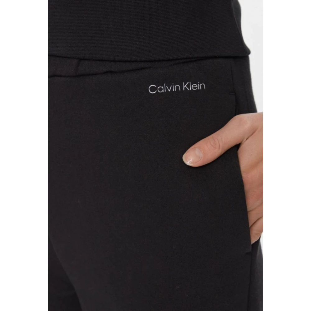 Calvin Klein Metallic Micro Logo Jogger Broek Black Dames