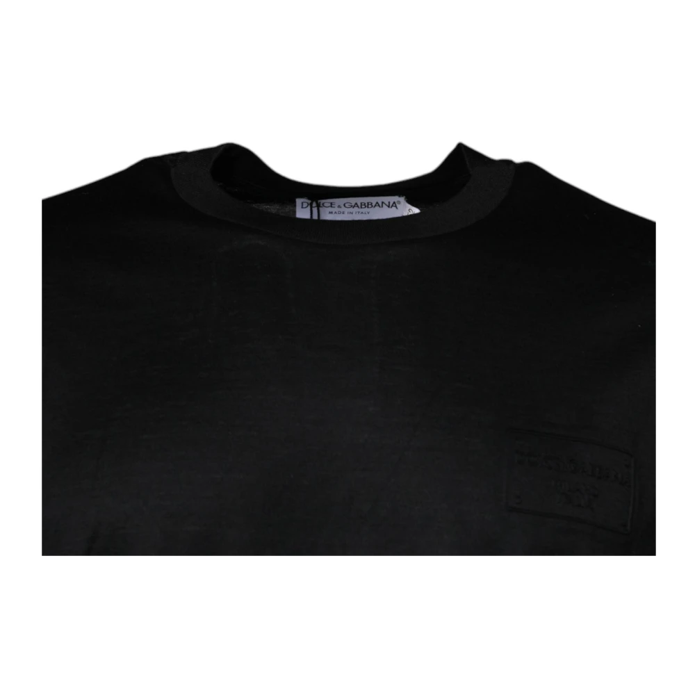 Dolce & Gabbana Zwarte Katoenen Crew Neck T-Shirt Black Heren