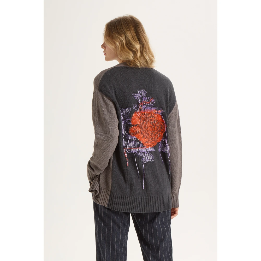 Maliparmi Stijlvolle Cardigan voor Vrouwen Gray Dames