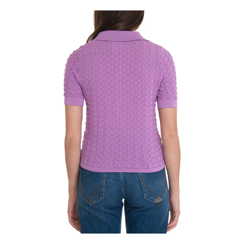 Suncoo Korte mouw polo in punto canestro Purple Dames