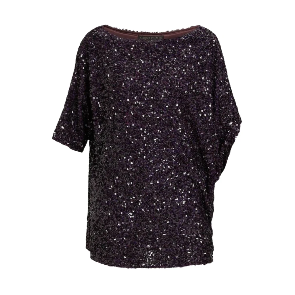 Marina Rinaldi Asymmetrisk Lila Blus med Gnistrande Detaljer Purple, Dam