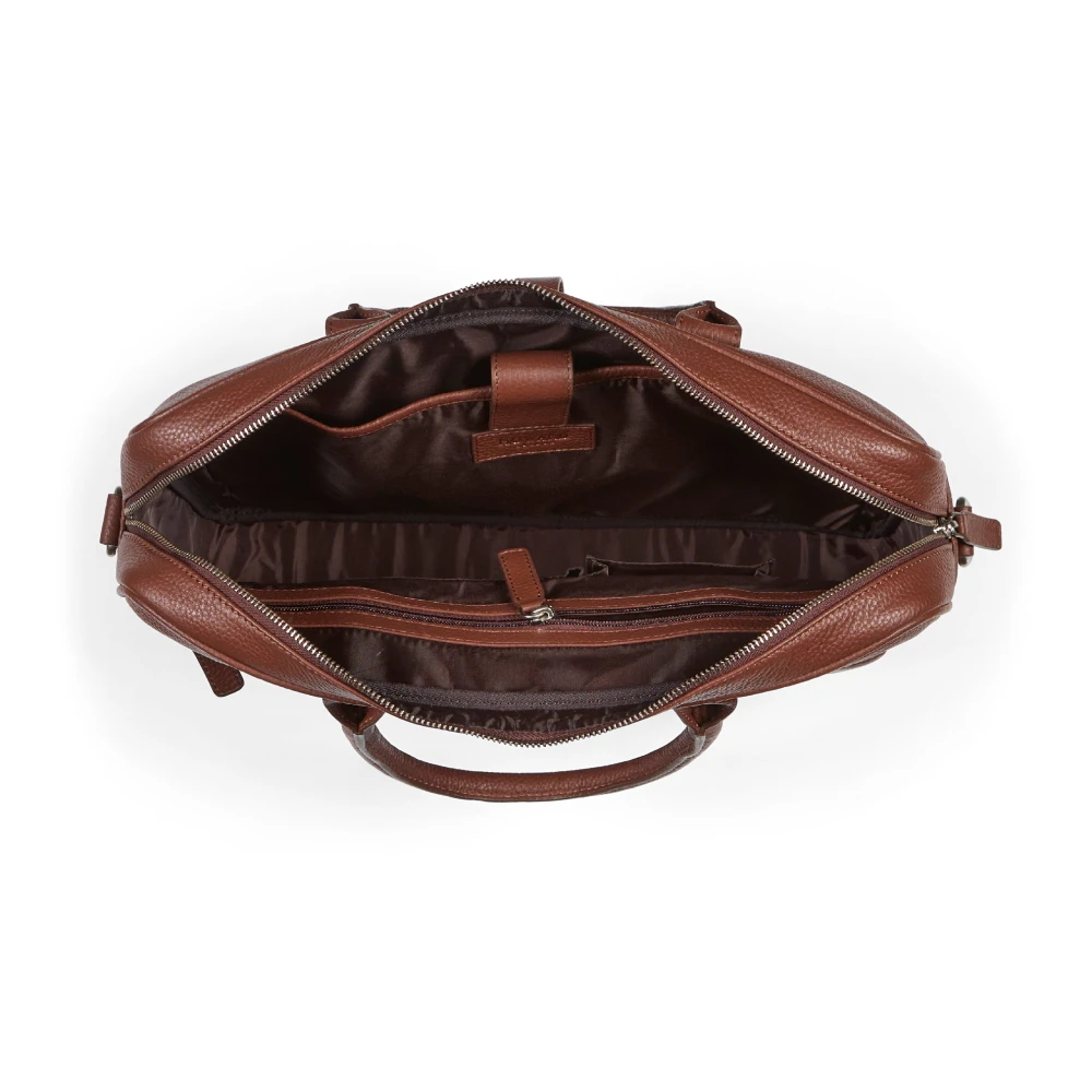 Howard London Zwarte leren laptoptas voor zakelijk gebruik Brown Heren