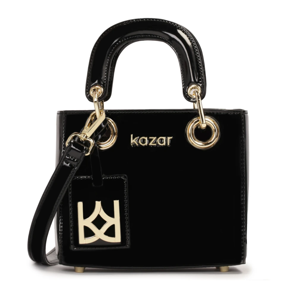 Kazar Zwarte Patent Mini Tas Black Dames