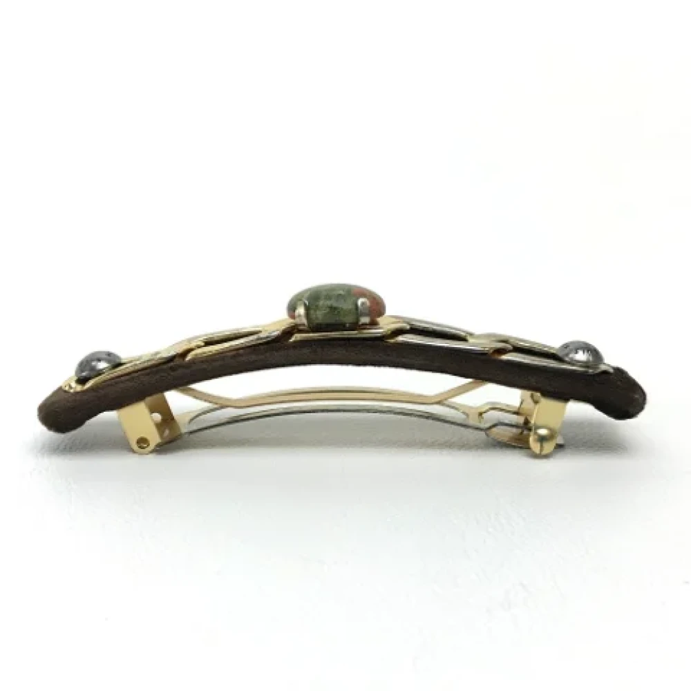 Louis Vuitton Vintage Pre-owned Leather hair-accessories Brown Dames