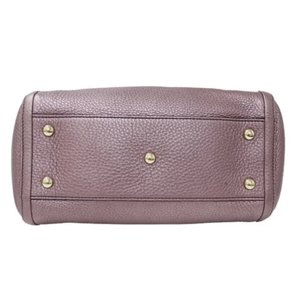 Gucci Vintage Pre-owned Leather handbags Purple Dames