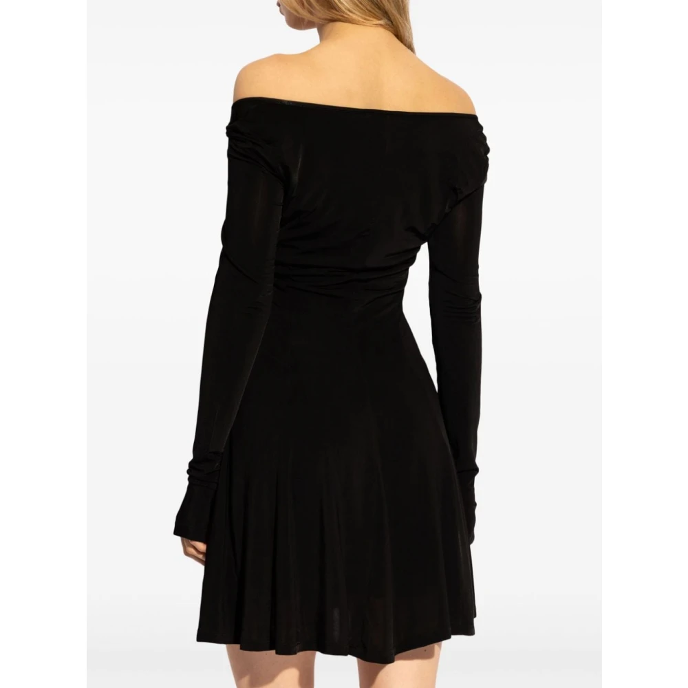 Versace Jeans Couture Zwarte Jurk Aw24 Damesmode Black Dames