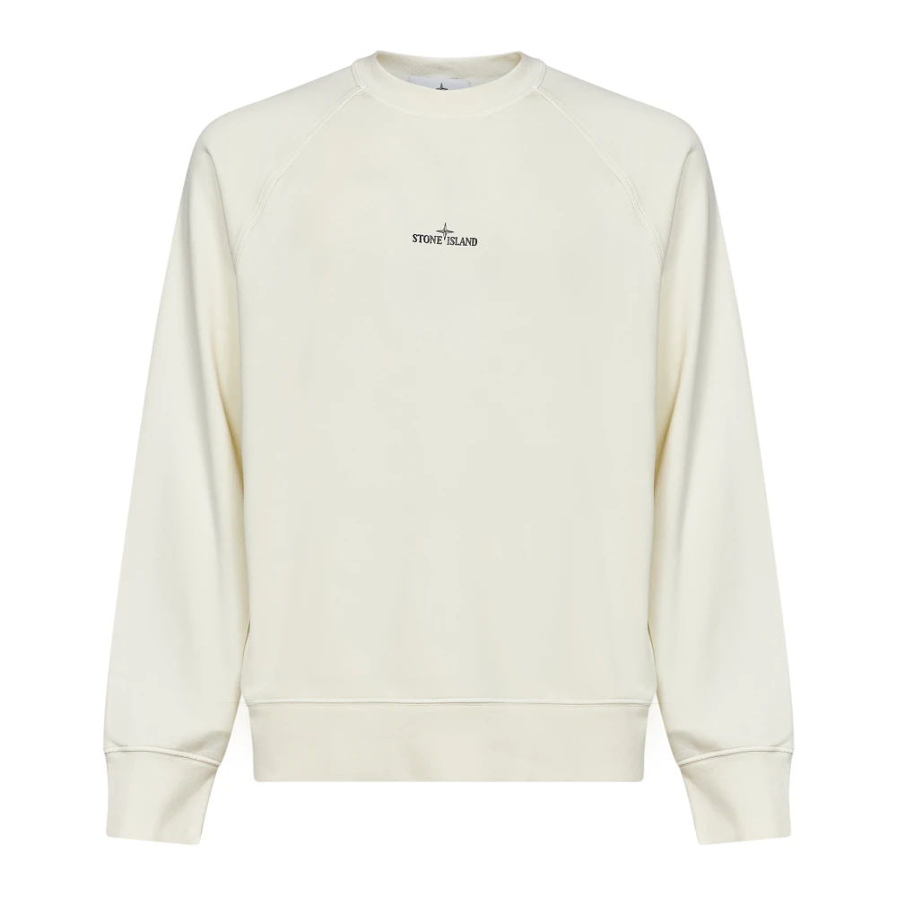 Stone Island Beige Sweatshirts, Male, Xl, Compass Graphic Crewneck Sweatshirt