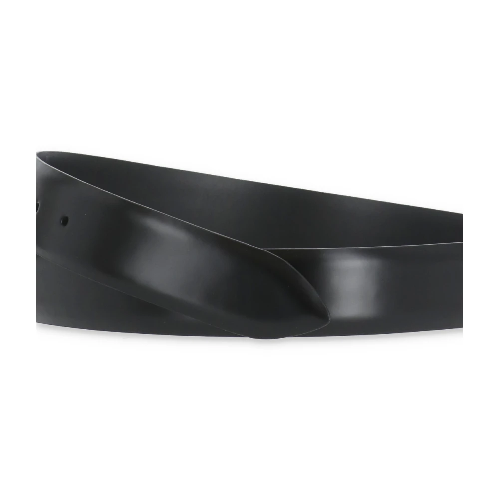 Orciani Zwart gladleren riem met logo Black Heren
