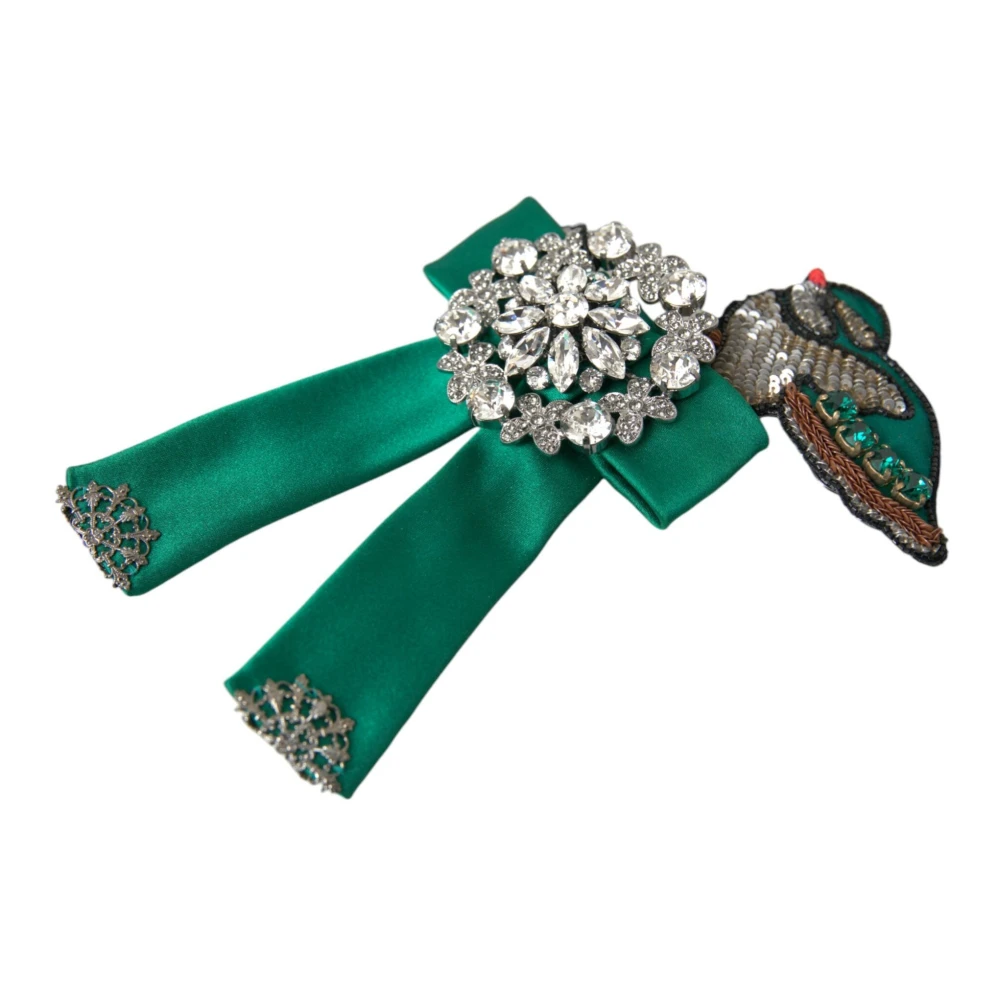 Dolce & Gabbana Groene Kristal Vogel Haarklem Multicolor Dames