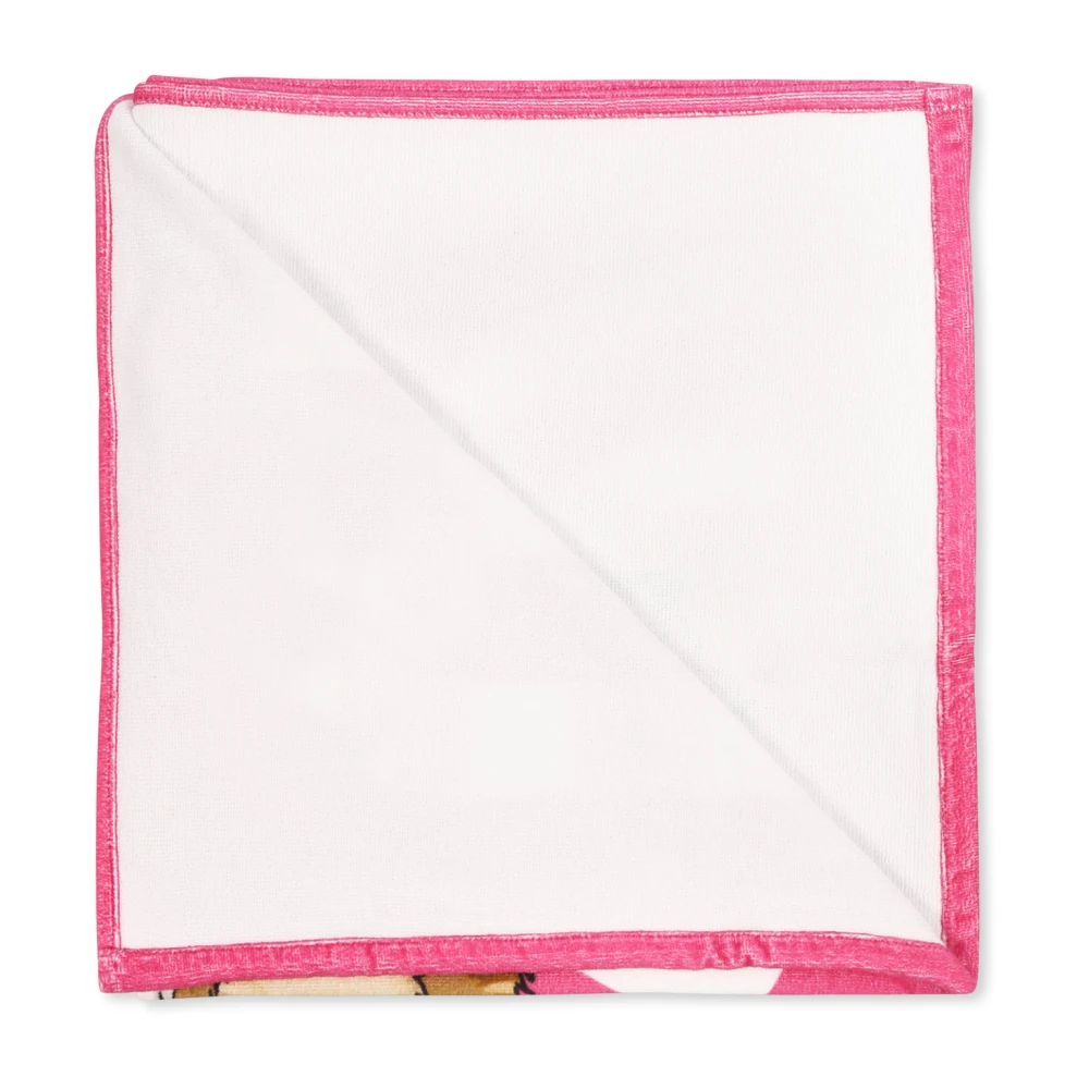Moschino Fuchsia Katoenen Handdoek Pink Unisex