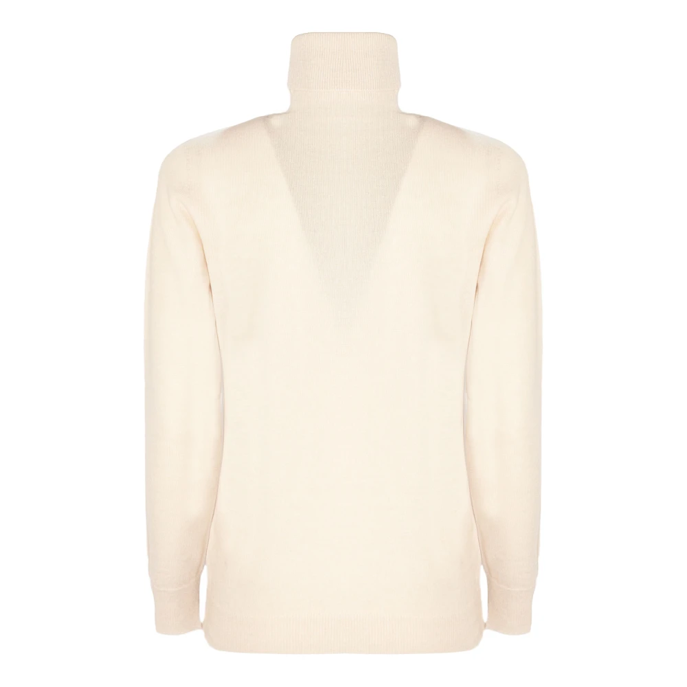 Kangra Beige Wol Kasjmier Trui Met Col Beige Dames