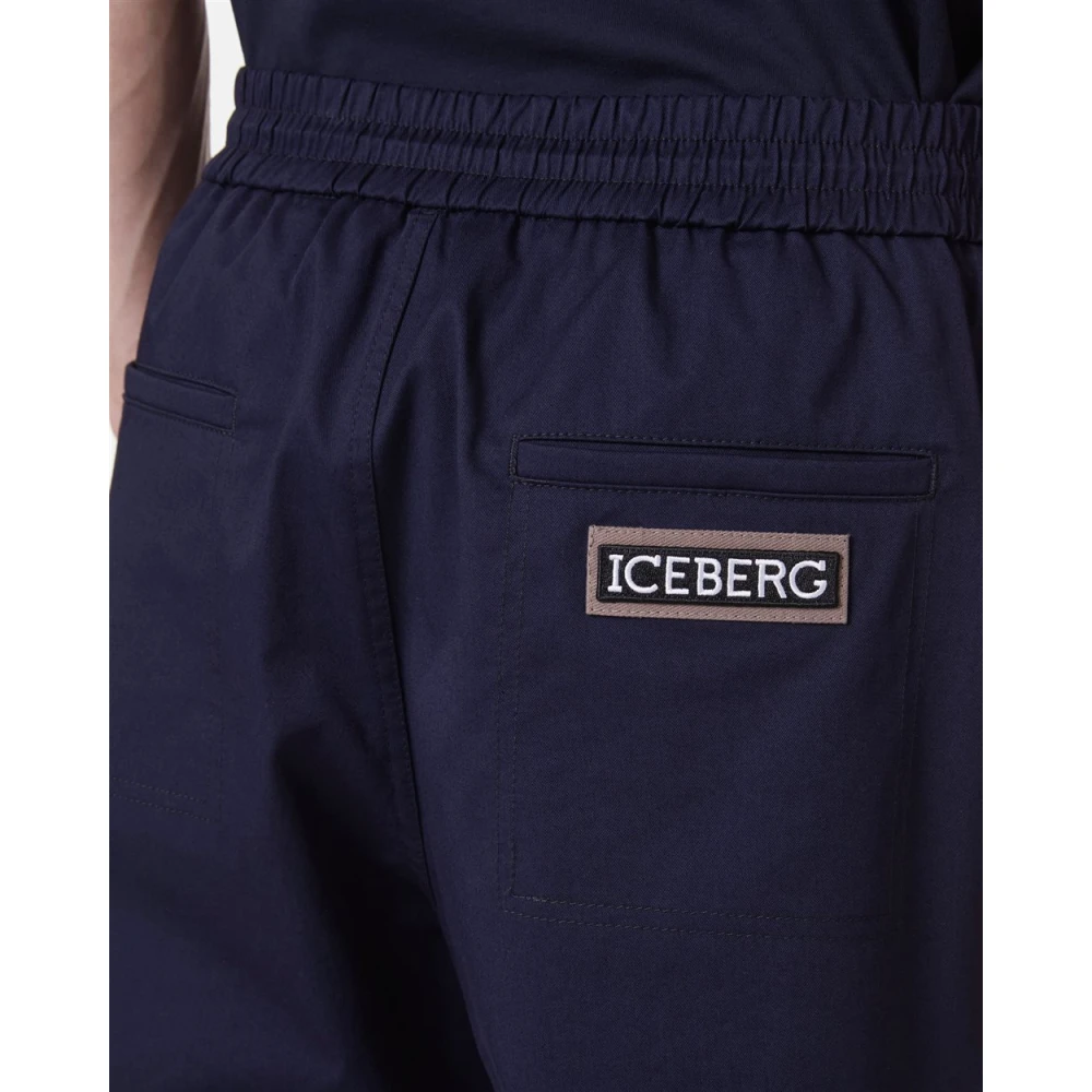 Iceberg Logo Joggers in Middernachtblauw Blue Heren
