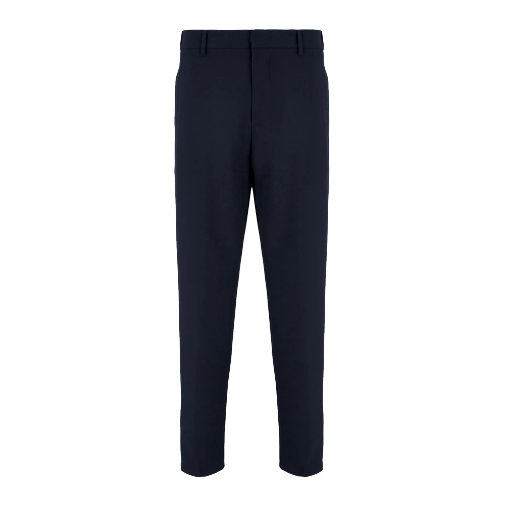 Emporio Armani Blauwe Broek met Elastische Tailleband Blue Heren