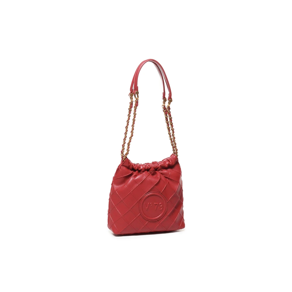 V73 Ruby Mini Hobo Tas met Matelassé Motief Red Dames