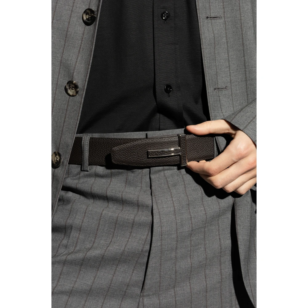 Tom Ford Leren riem Brown Heren