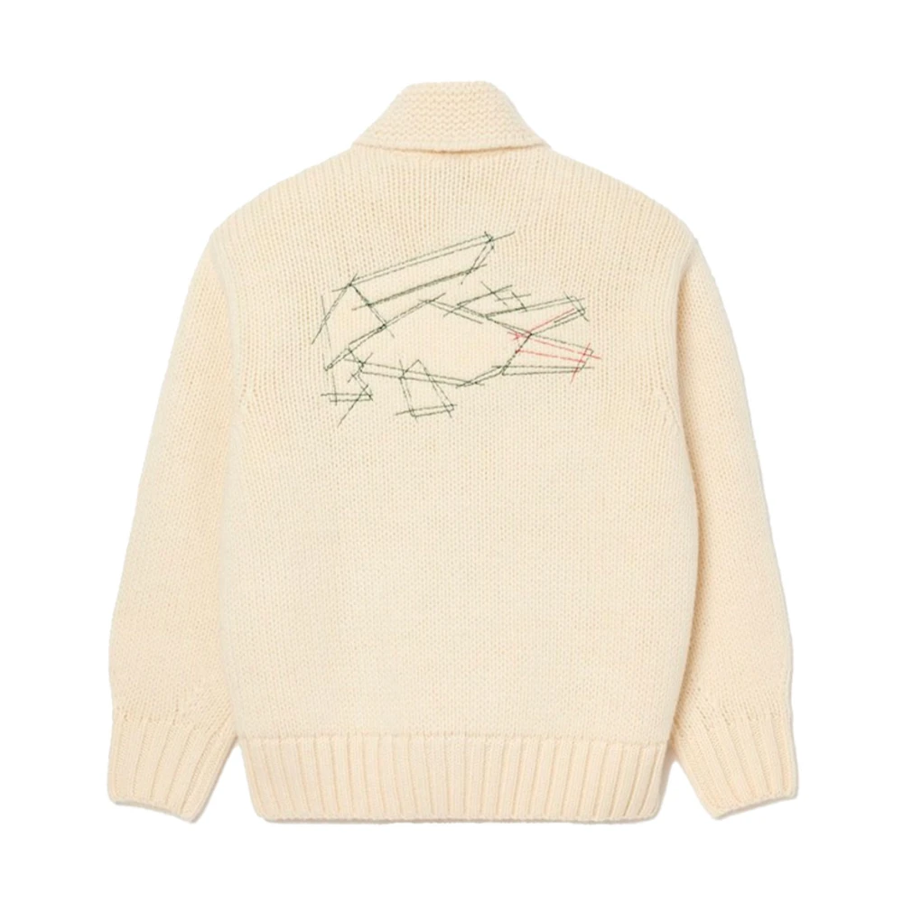 Lacoste Cardigan met sjaalkraag casual fit White Heren