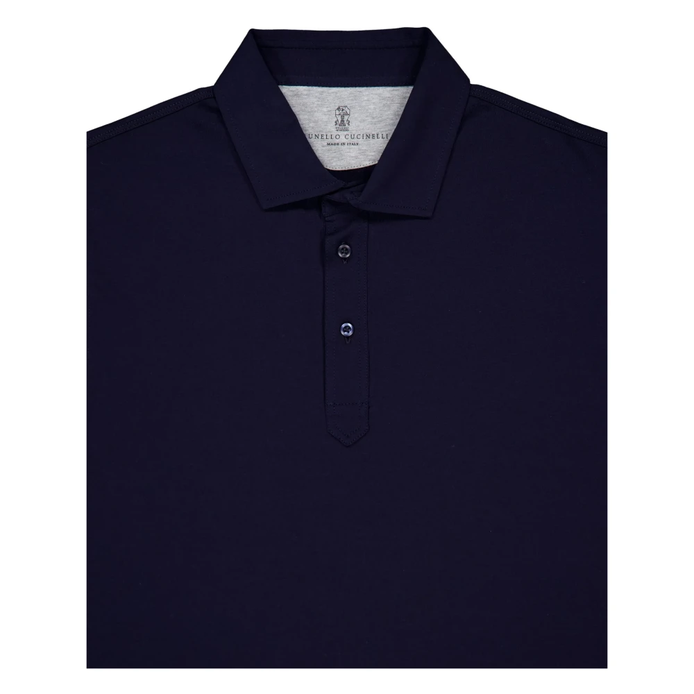BRUNELLO CUCINELLI Katoenen Polo Shirt 100% Katoen Italië Blue Heren