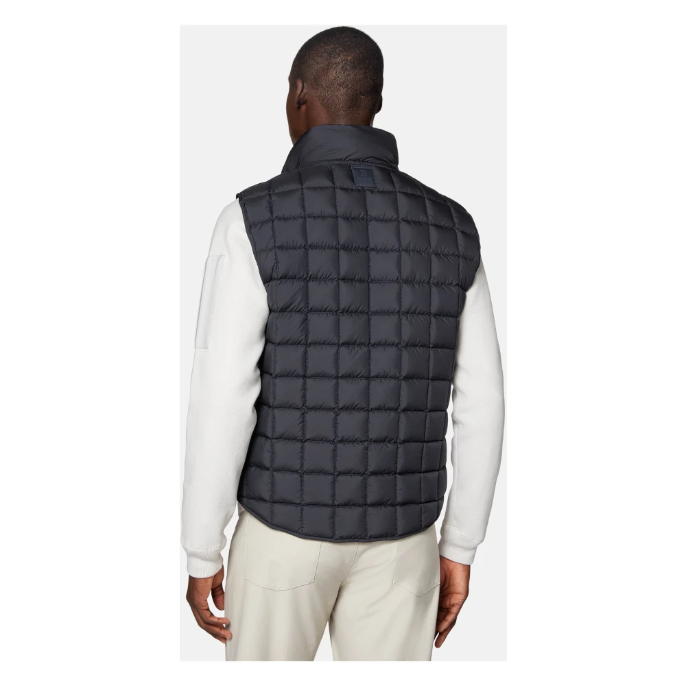 Boggi Milano Gilet van technische stof met ganzen dons Blue Heren