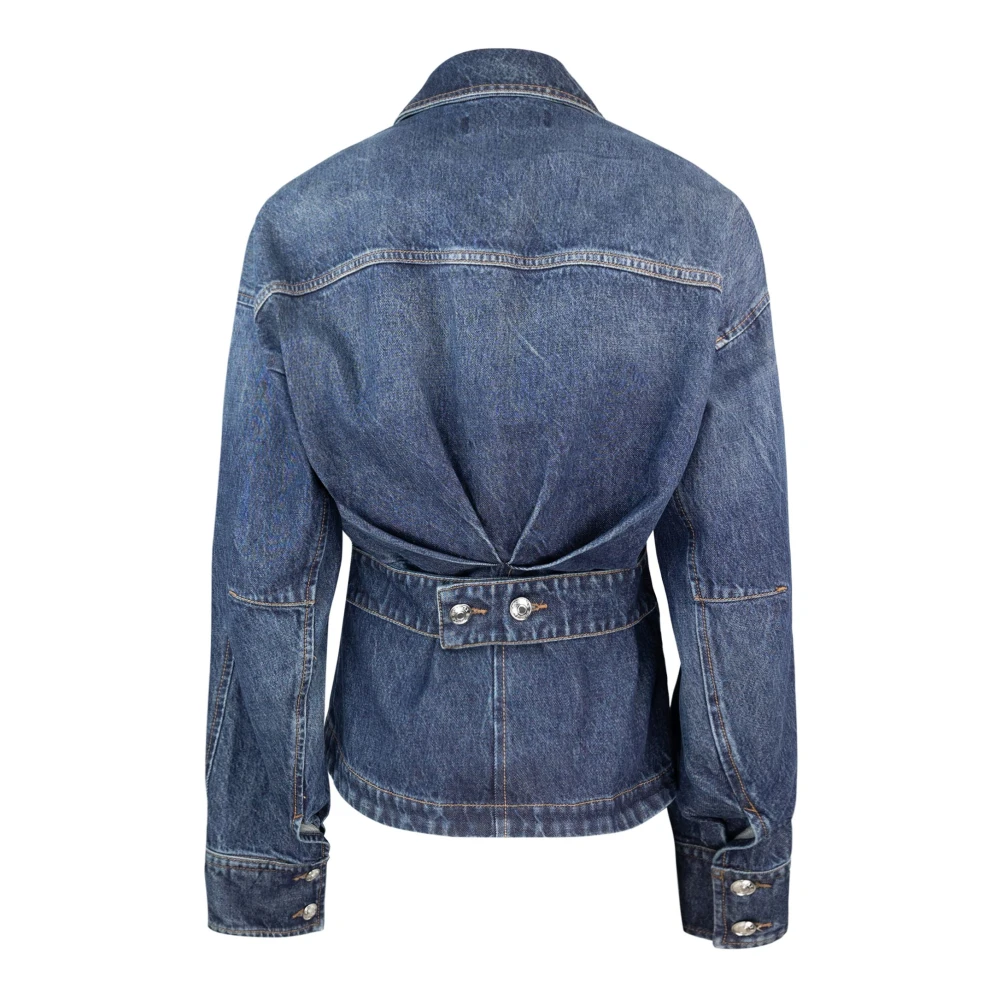 SPORTMAX Blauwe Denim Jas Regular Fit Blue Dames