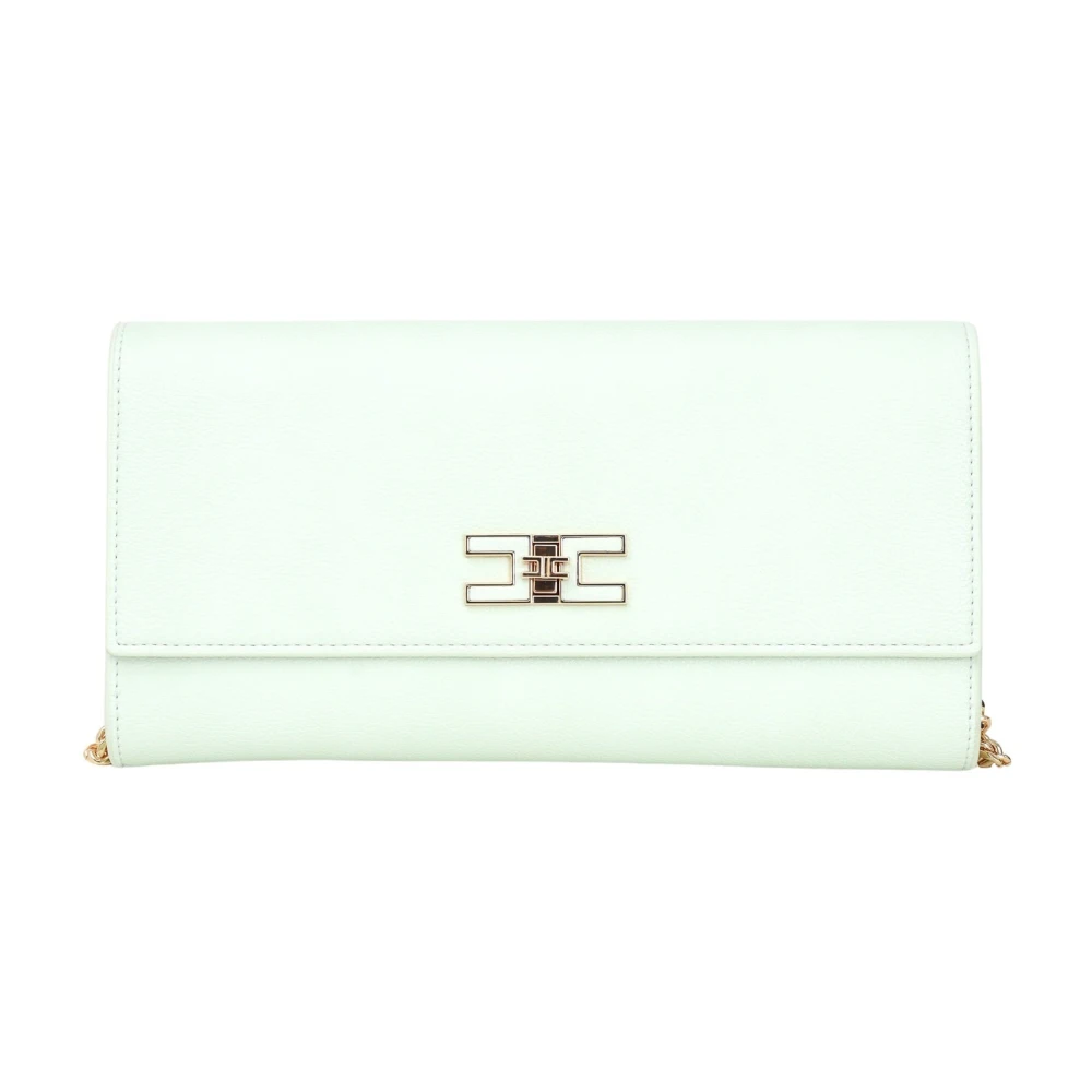 Elisabetta Franchi Mintgroene Clutch Tas met Ketting Green Dames