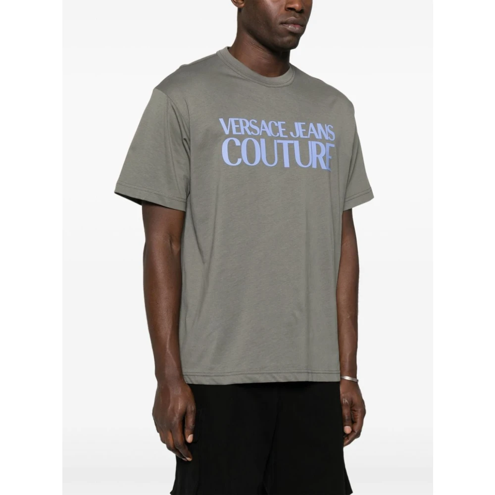 Versace Jeans Couture Grijze T-Shirts Polos Heren Ss24 Gray Heren