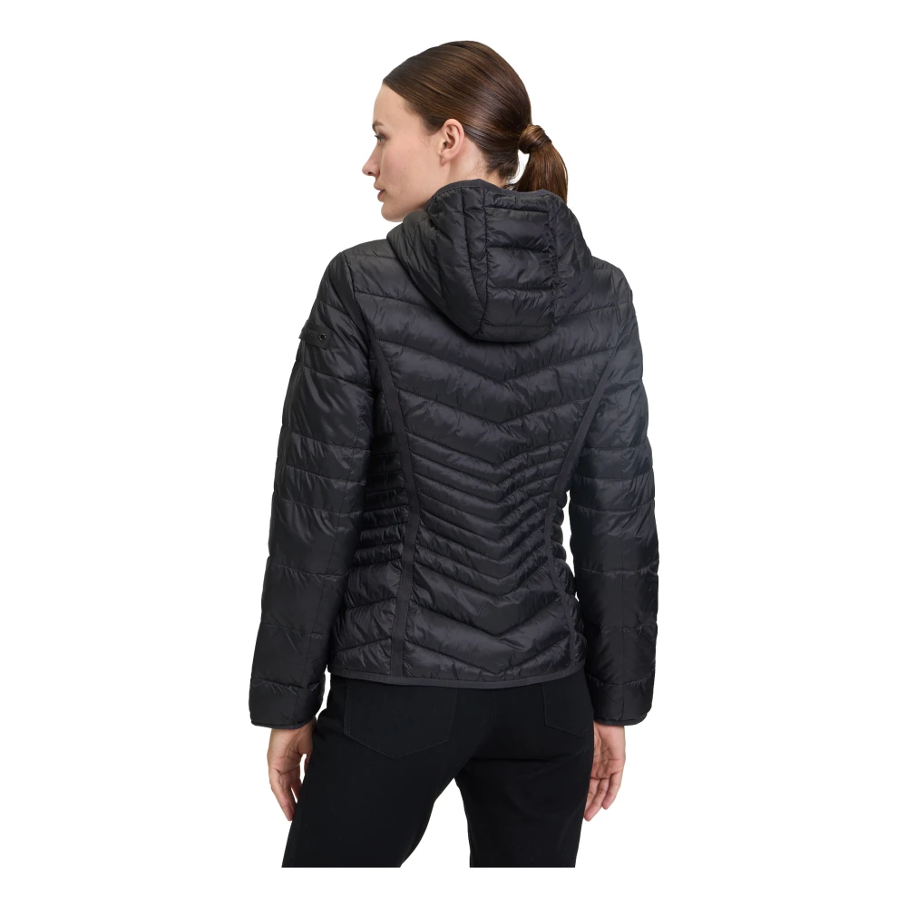 Betty Barclay Sporty Quilted Hooded Jacket Black Dames