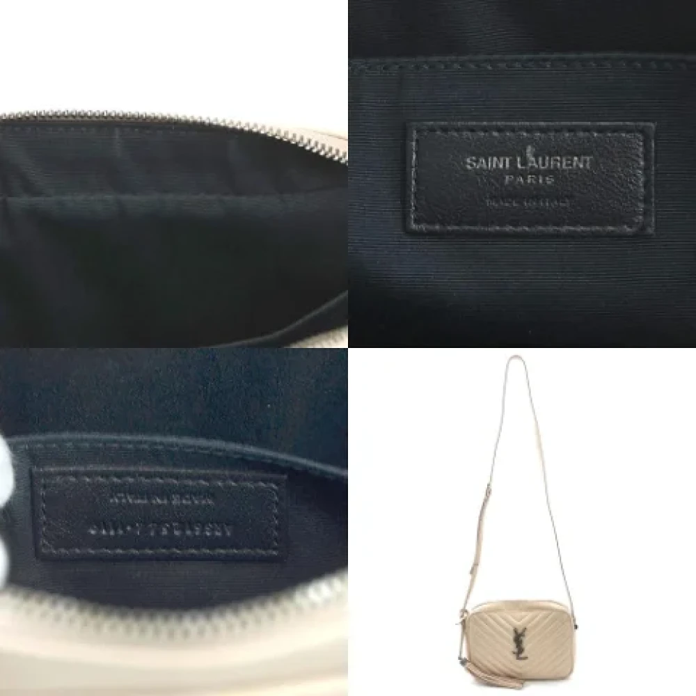 Saint Laurent Vintage Pre-owned Leather shoulder-bags Beige Dames