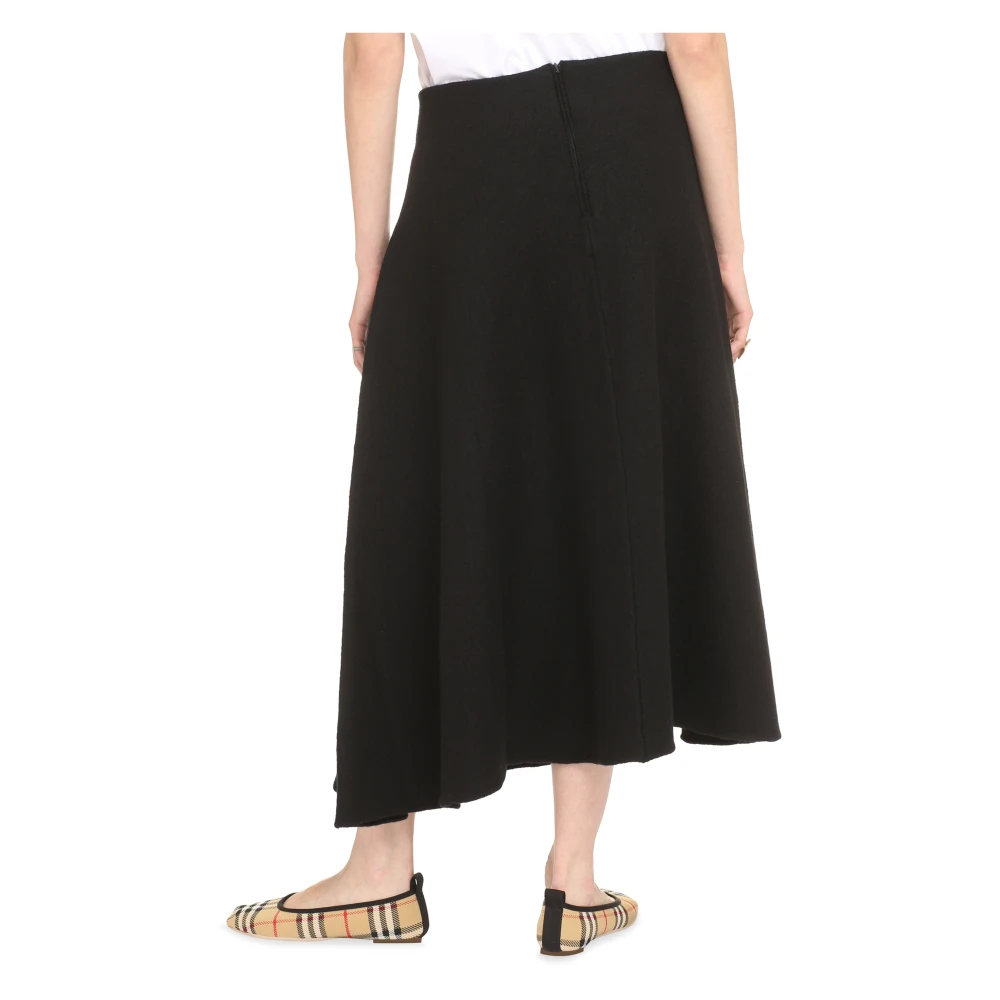 Jil Sander Asymmetrische wollen rok Black Dames