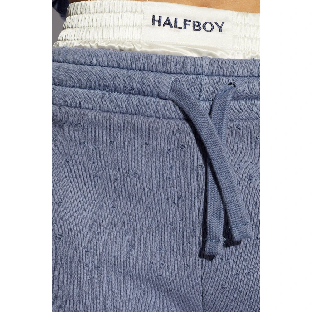 Halfboy Shorts met vintage-effect Blue Dames
