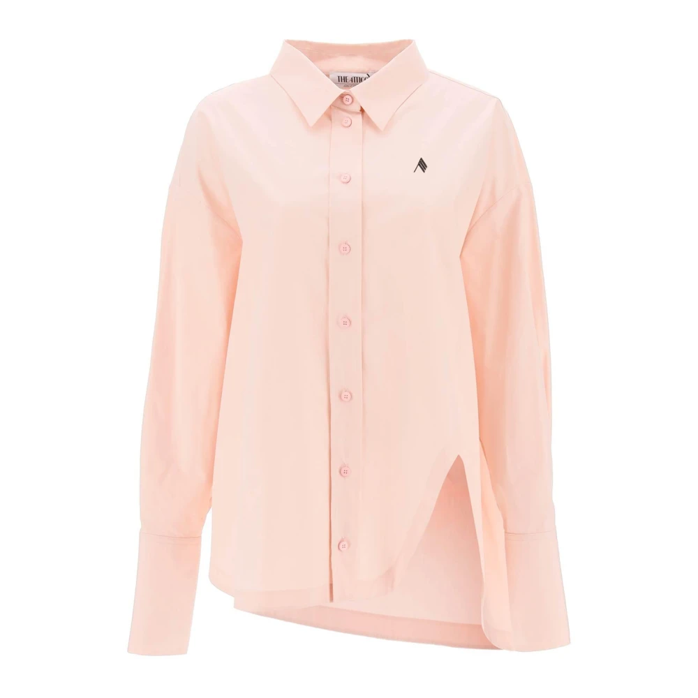 The Attico Diana Oversized Asymmetrische Shirt Pink Dames
