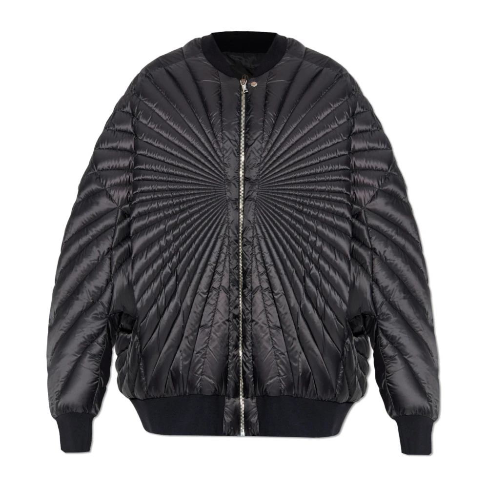 Moncler Zwarte Ribgebreide Jassen Ritssluiting Black