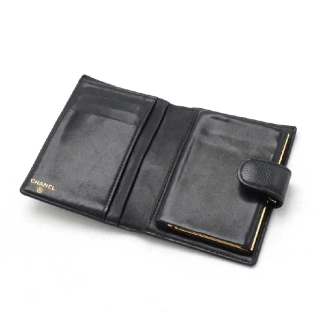Chanel Vintage Pre-owned Leather wallets Black Dames