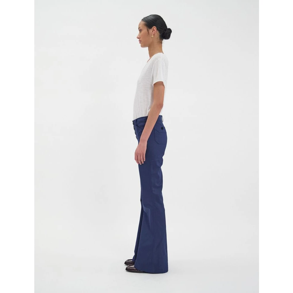Ines De La Fressange Paris Charlotte marineblauwe katoenen broek Blue Dames