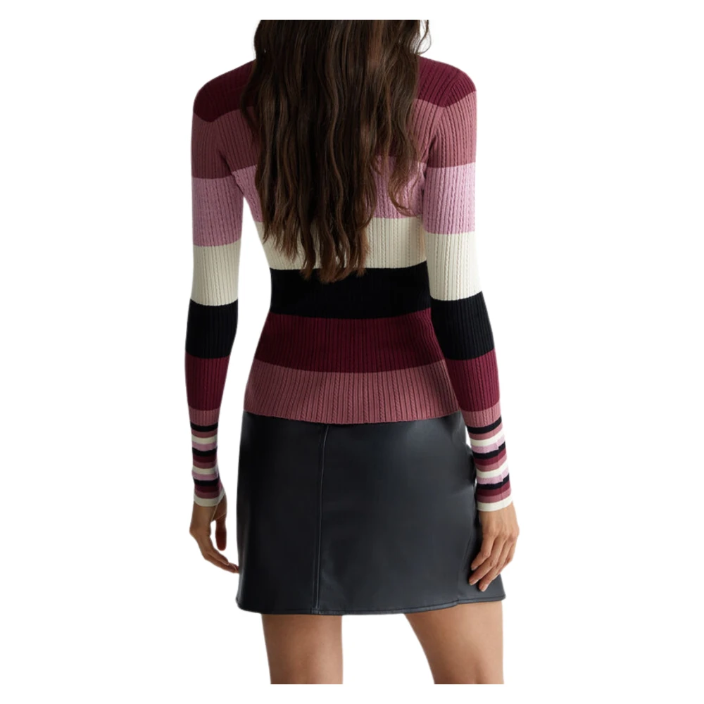 Liu Jo Roze Trui met Lurex Strepen Multicolor Dames