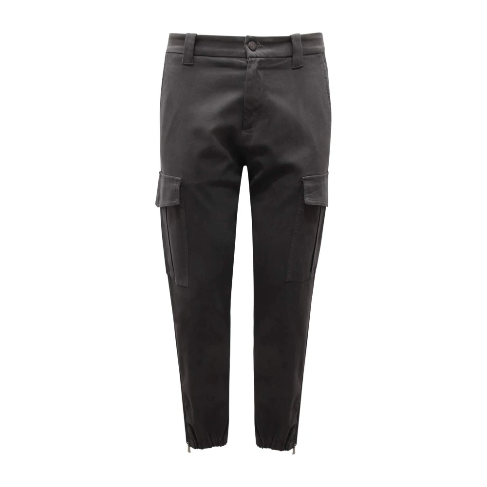 Eleventy Men's Black Cargo Trousers Carbon - Chinos - W31 - Trousers