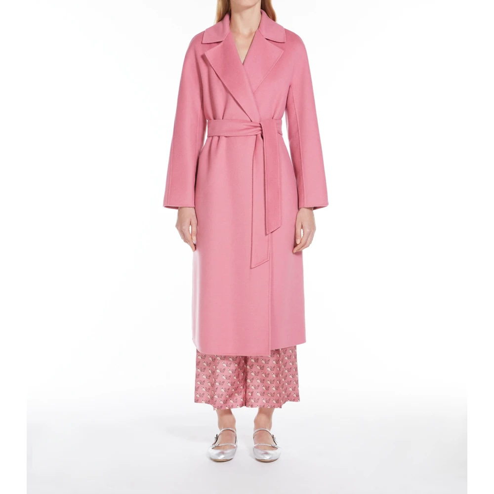 Max Mara Studio Roze Omslagjas Wol Zijde Pink Dames