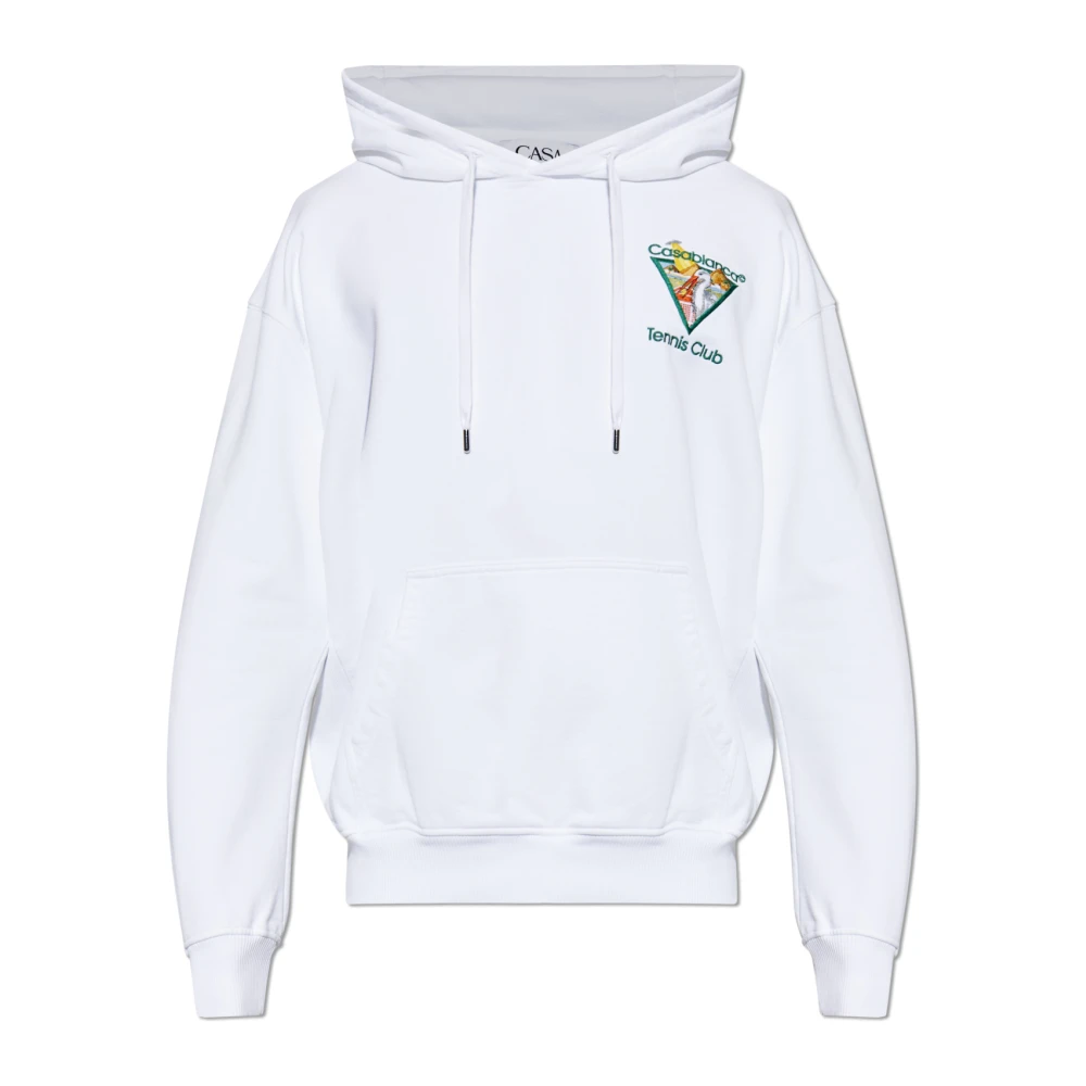 Casablanca Tennis Club Icon Hooded Sweatshirt - Male - Hoodies - White - S - Sweatshirts & Hoodies