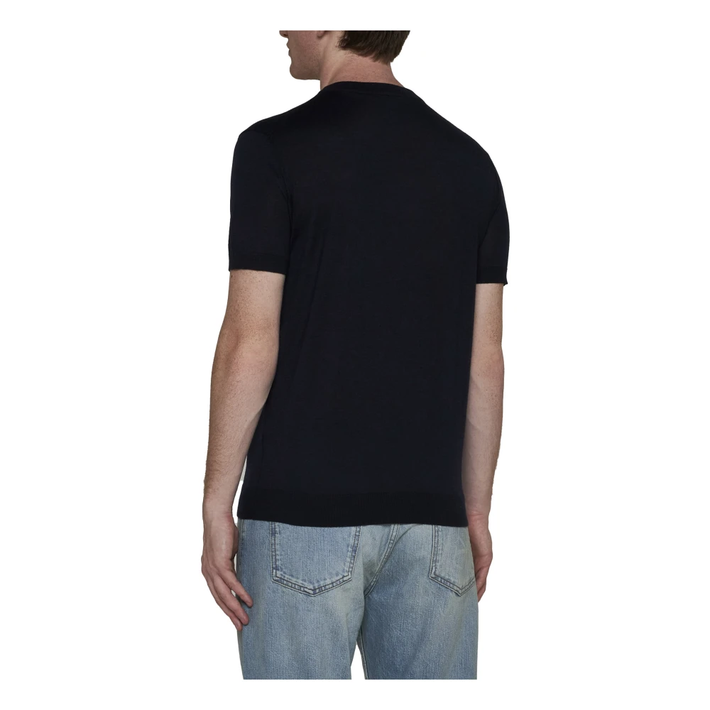 Valentino Blauwe Sweaters met Wit Blauw Detail Blue Heren