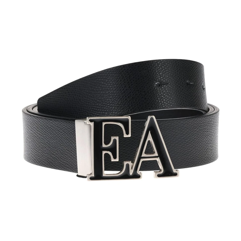 Emporio Armani Mannelijk Zwart Accessoires Heren, One Size, Leren Riem