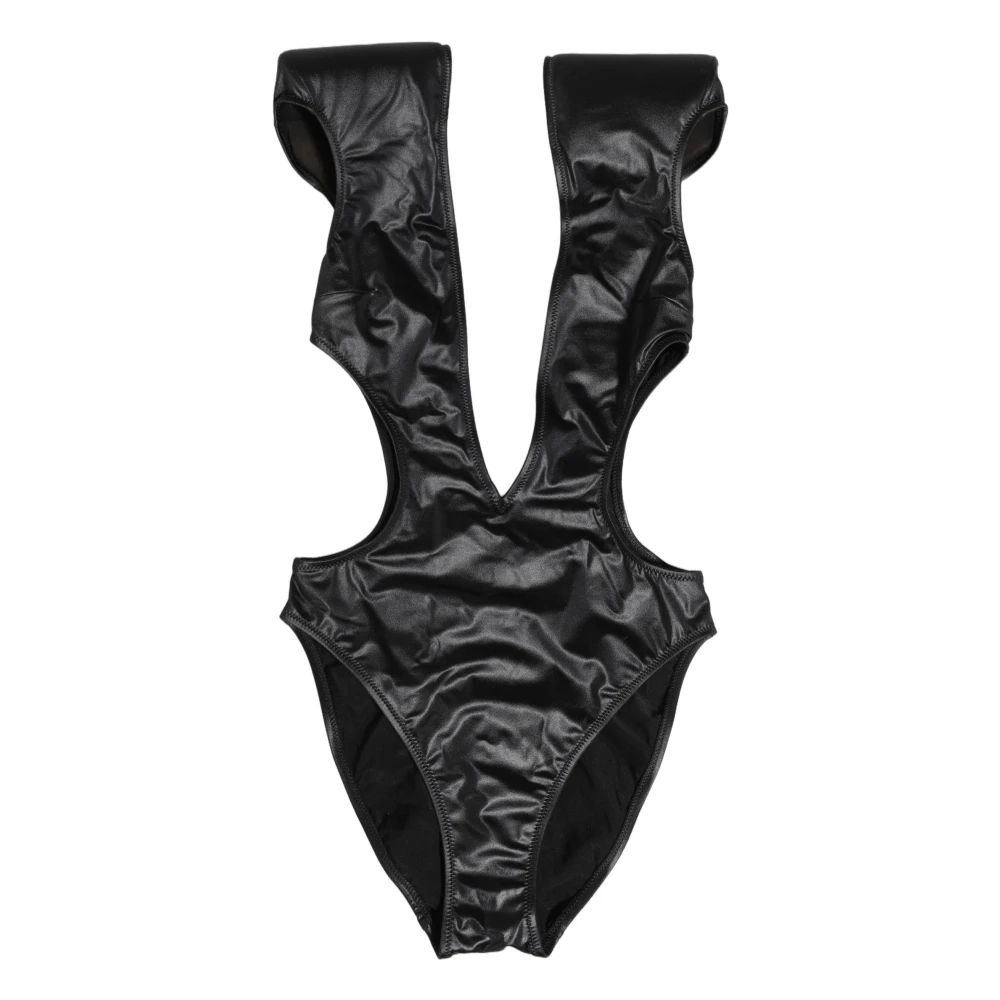 Dolce & Gabbana Donna Nero - Costume Intero Con Scollo A V Profondo - Swimwear - S
