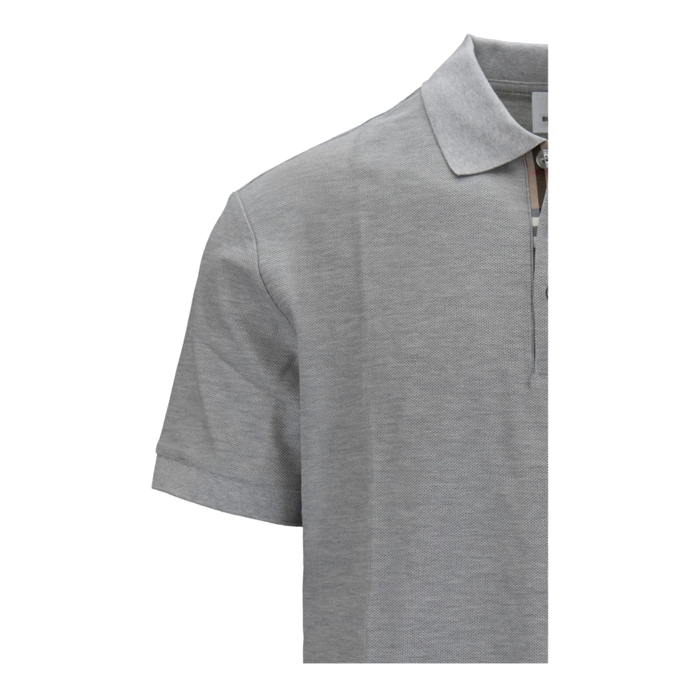 Burberry Heren Button Polo Shirt Gray Heren